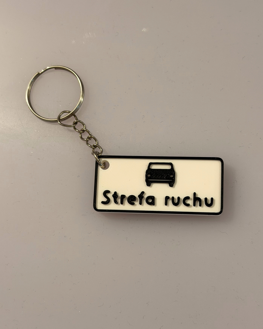 Brelok 3D "Strefa Ruchu" biało - czarny (limitowana edycja)!