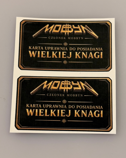 2x wlepki "członek MOBBYN"